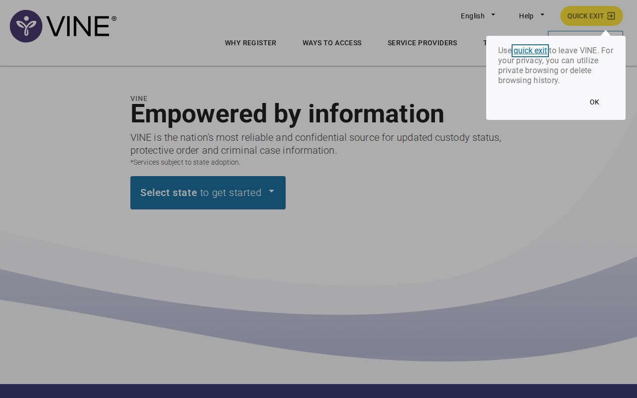 Winston County custody notification search interface
